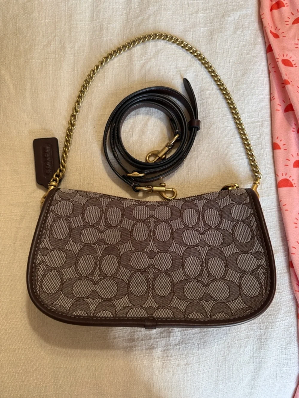 Coach Originals Swinger Signature Jacquard Shoulder Bag in Oak Maple - Picture 2 of 5